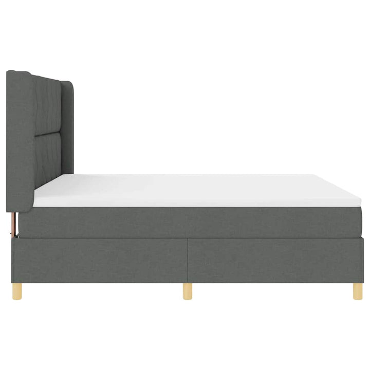 Box spring seng med LED-lysstrimler Grå 180 x 200 cm Stof