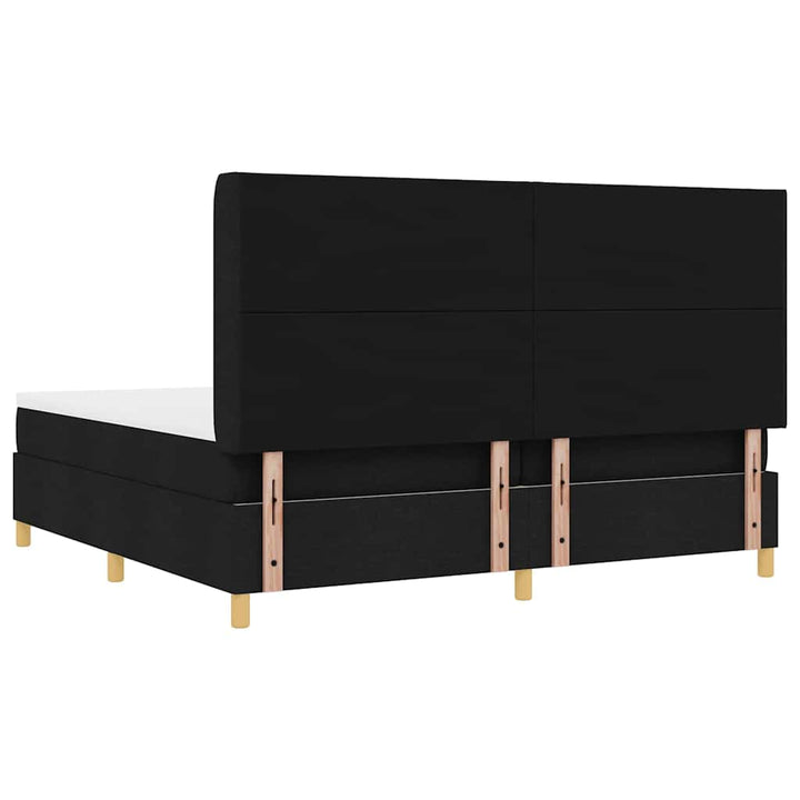 Box spring seng med LED-lysstrimler Sort 200 x 200 cm Stof