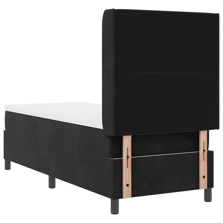 Box spring seng med madras med LED Sort 80 x 200 cm Fløjl