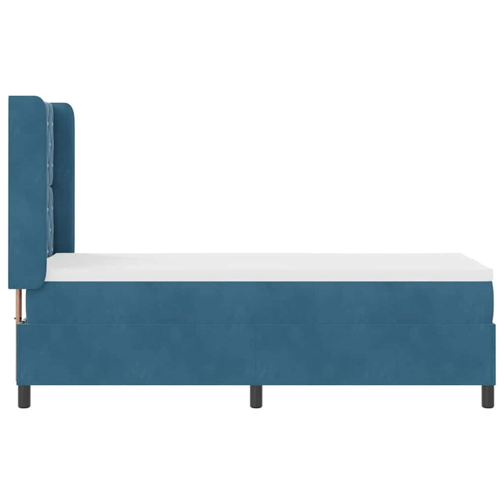 Box spring seng med madras med LED Blå 80 x 200 cm Fløjl