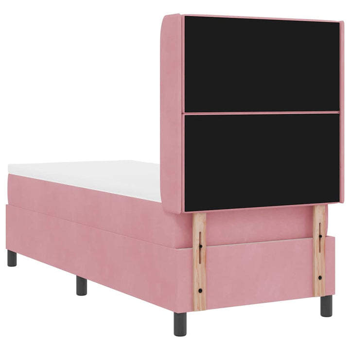 Box spring seng med madras med LED Lyserød 80 x 200 cm Fløjl