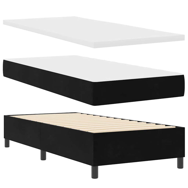 Box spring seng med madras med LED Sort 100 x 200 cm Fløjl