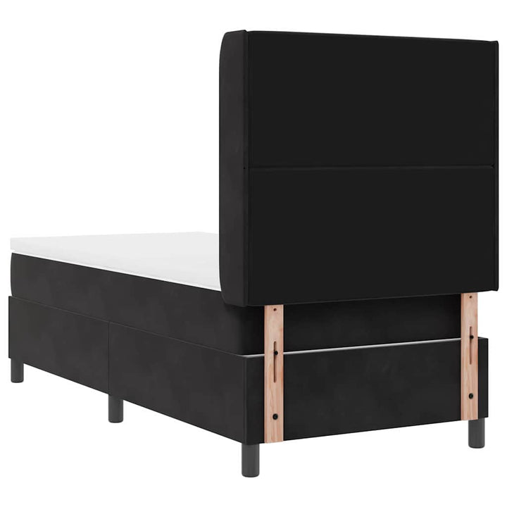 Box spring seng med madras med LED Sort 100 x 200 cm Fløjl