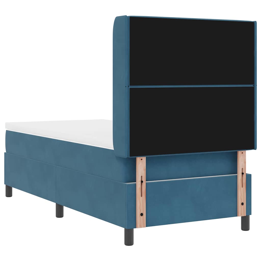 Box spring seng med madras med LED Blå 100 x 200 cm Fløjl