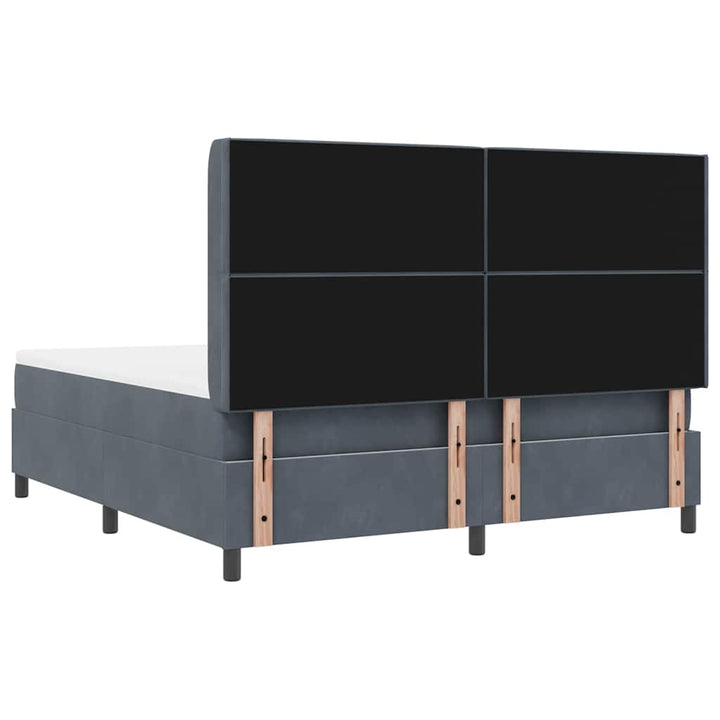 Box spring seng med madras med LED Mørkegrå 180 x 200 cm Fløjl