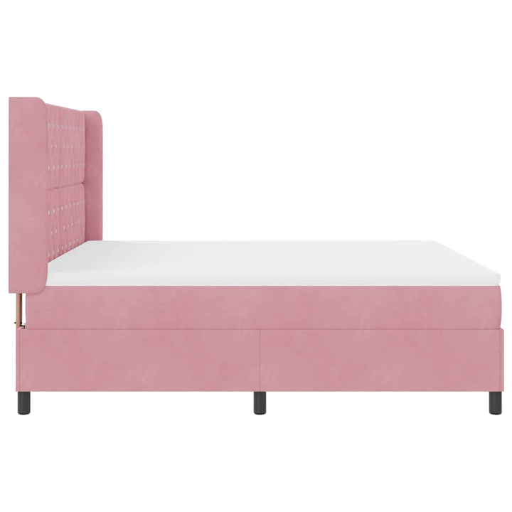 Box spring seng med madras med LED Lyserød 180 x 200 cm Fløjl