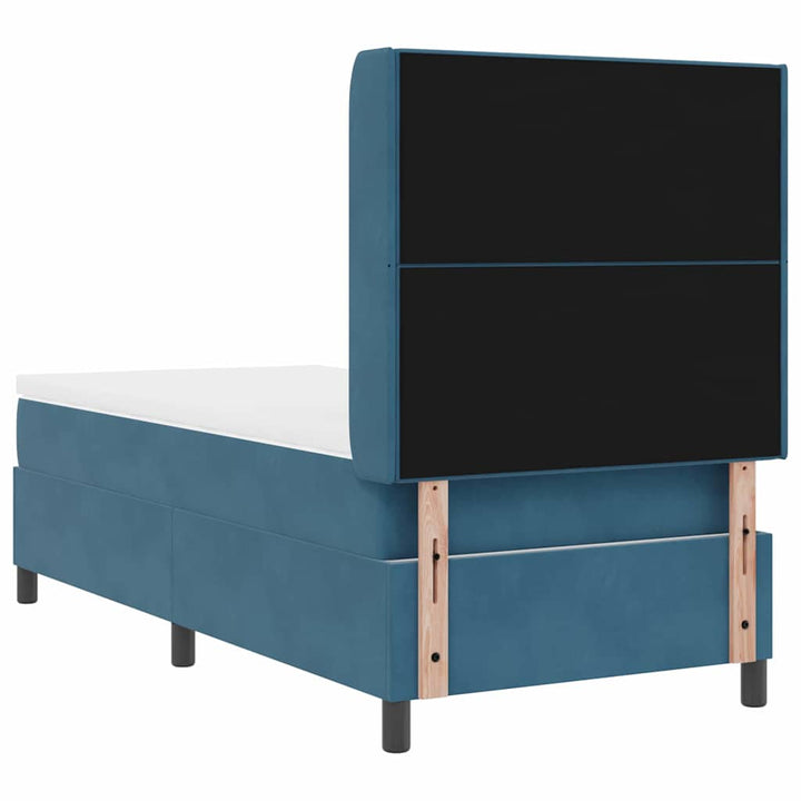 Box spring seng med madras med LED Blå 100 x 200 cm Fløjl