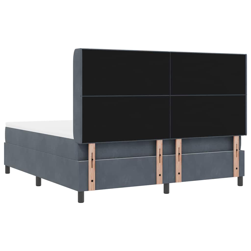 Box spring seng med madras med LED Mørkegrå 180 x 200 cm Fløjl