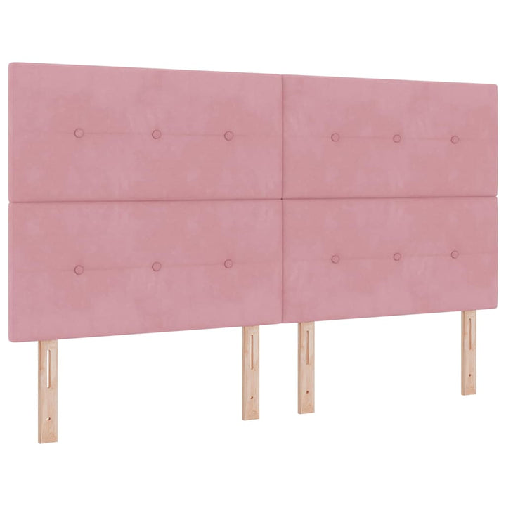 Box spring seng med madras med LED Lyserød 180 x 200 cm Fløjl