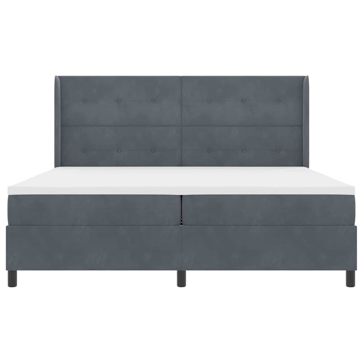 Box spring seng med madras med LED Mørkegrå 200 x 200 cm Fløjl