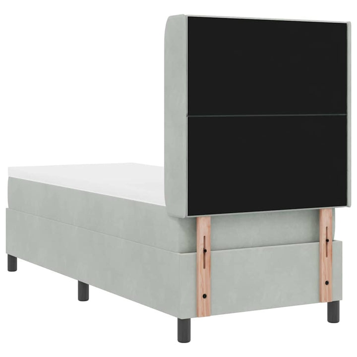 Box spring seng med LED-lysstrimler Lysegrå 80 x 200 cm Fløjl