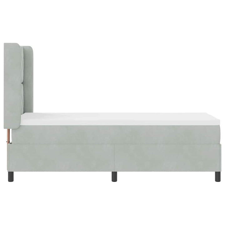 Box spring seng med LED-lysstrimler Lysegrå 80 x 200 cm Fløjl