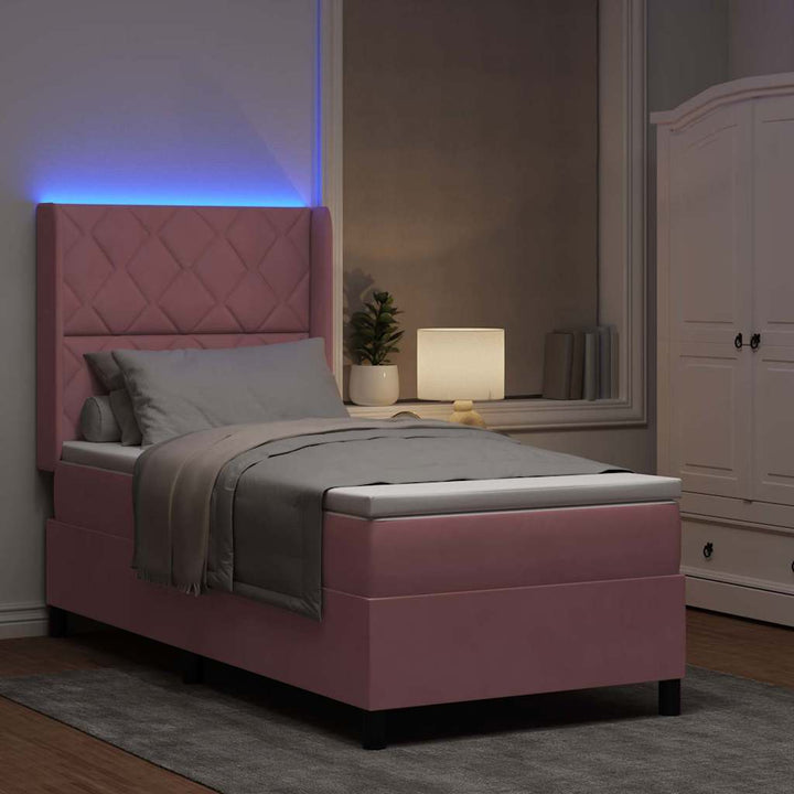 Box spring seng Lyserød 100 x 200 cm Fløjl