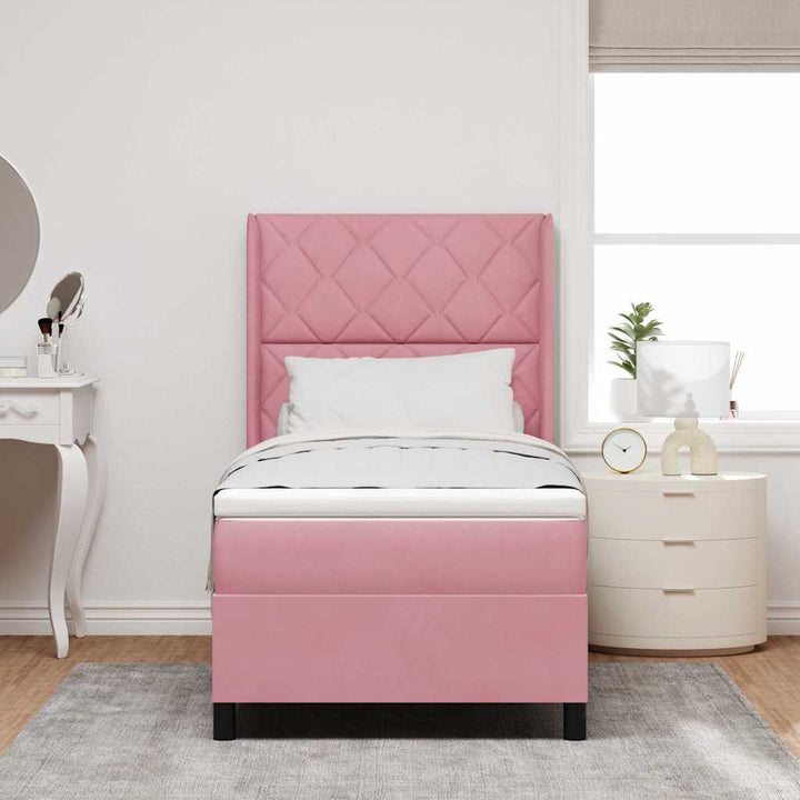 Box spring seng Lyserød 100 x 200 cm Fløjl