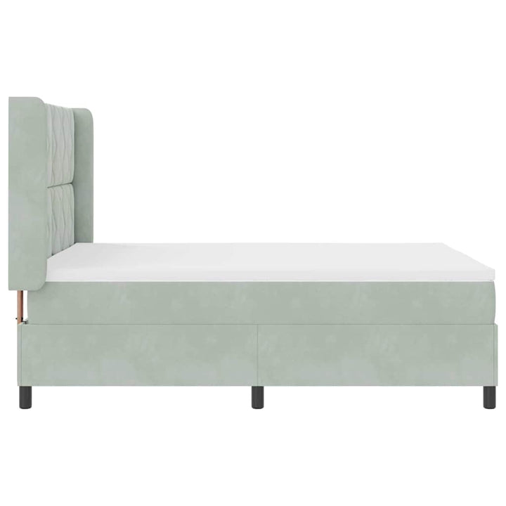 Box spring seng med LED-lysstrimler Lysegrå 160 x 200 cm Fløjl