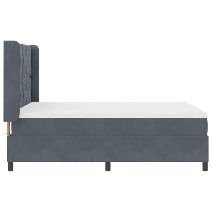 Box spring seng med LED-lysstrimler Mørkegrå 160 x 200 cm Fløjl
