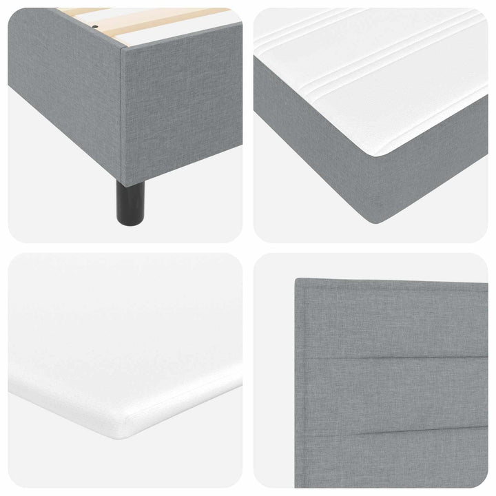 Box spring seng med hovedgærde Lysegrå 80 x 200 cm Stof