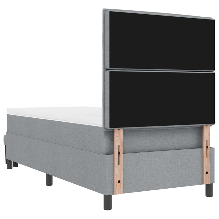 Box spring seng med hovedgærde Lysegrå 80 x 200 cm Stof