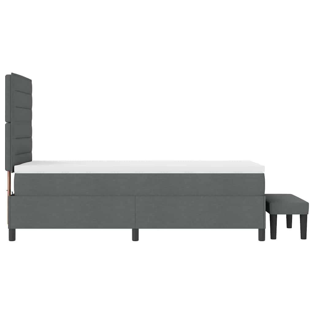 Box spring seng med pude Mørkegrå 80 x 200 cm Stof