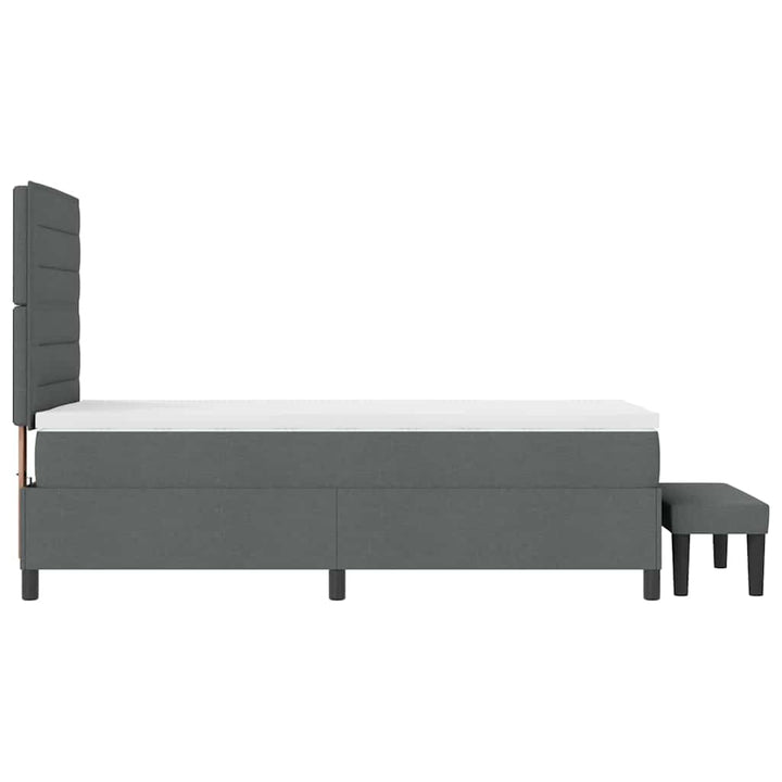 Box spring seng med pude Mørkegrå 80 x 200 cm Stof