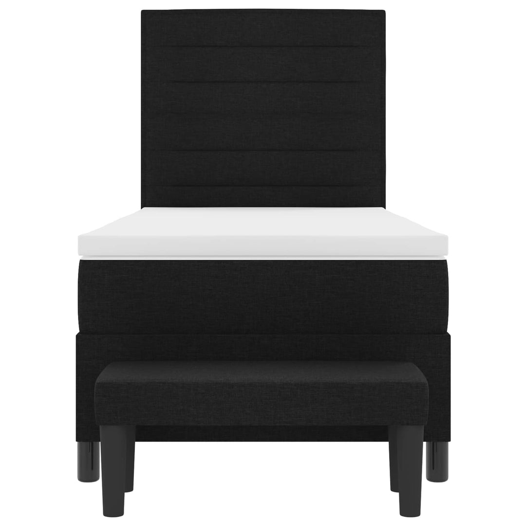 Box spring seng med pude med hovedgærde Sort 80 x 200 cm Stof