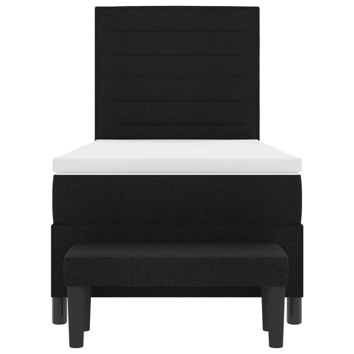 Box spring seng med pude med hovedgærde Sort 80 x 200 cm Stof