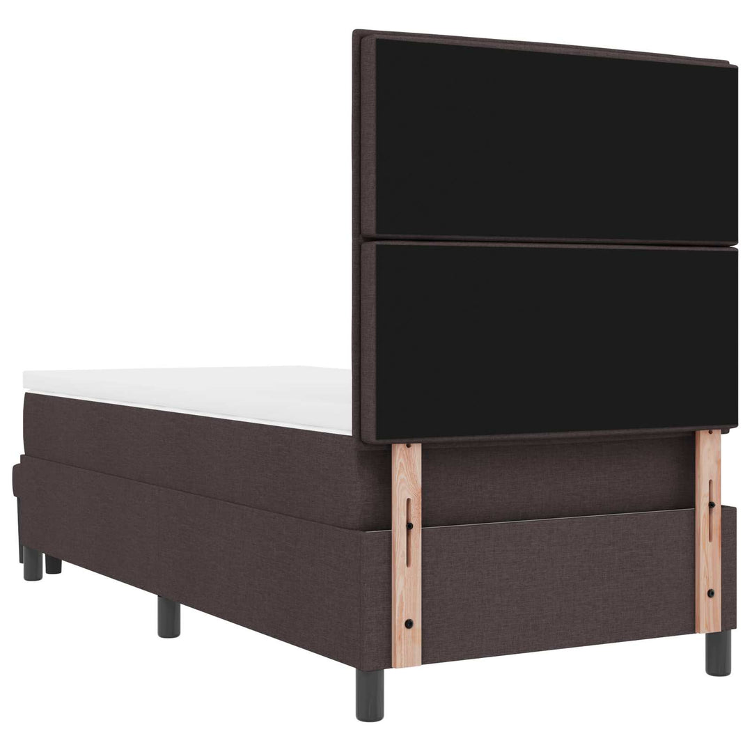 Box spring seng med hovedgærde Mørk Brun 80 x 200 cm Stof
