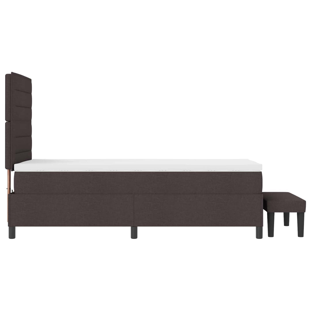 Box spring seng med hovedgærde Mørk Brun 80 x 200 cm Stof