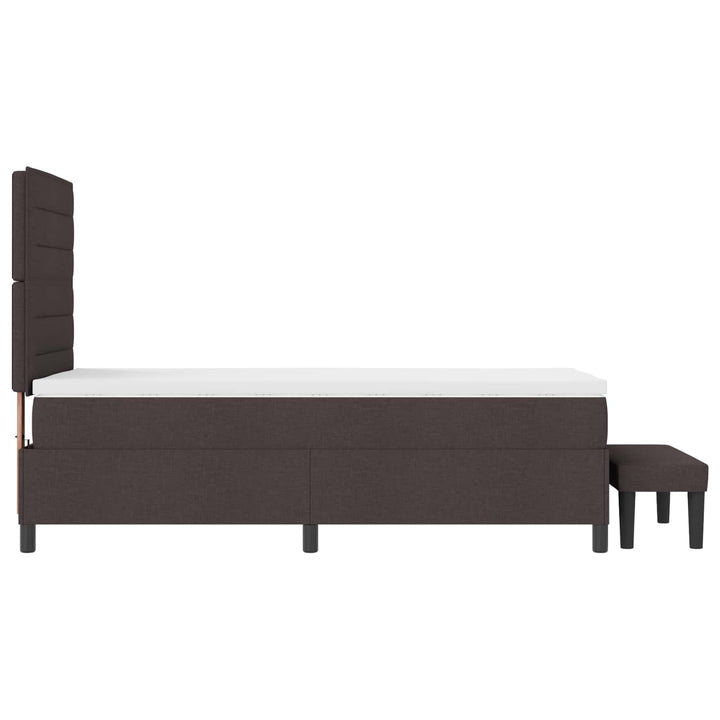 Box spring seng med hovedgærde Mørk Brun 80 x 200 cm Stof