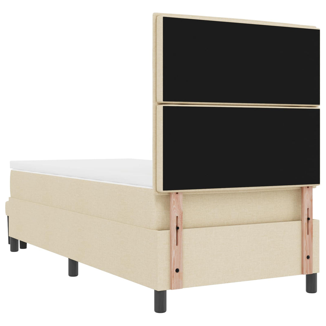 Box spring seng med hovedgærde Creme 80 x 200 cm Stof