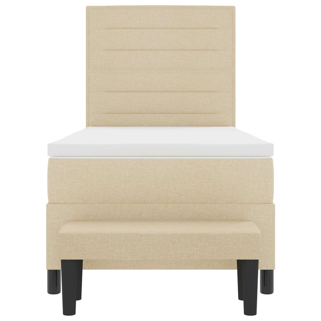 Box spring seng med hovedgærde Creme 80 x 200 cm Stof