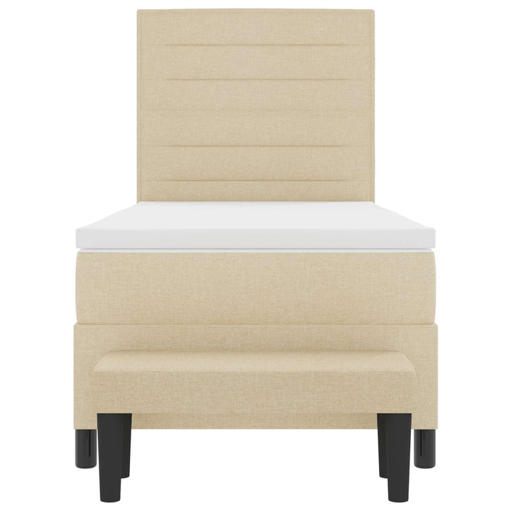 Box spring seng med hovedgærde Creme 80 x 200 cm Stof
