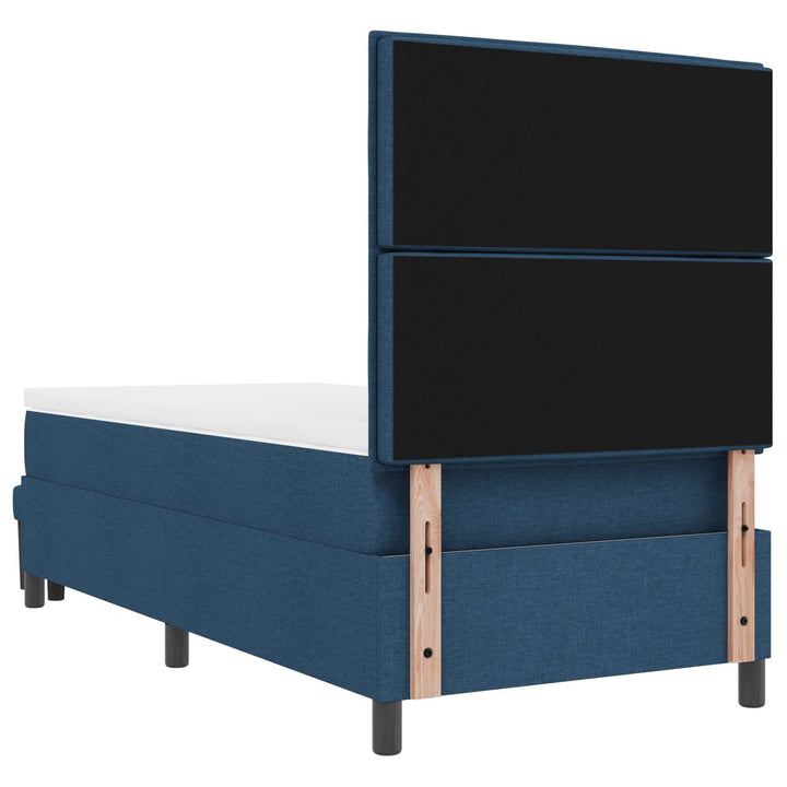 Box spring seng med hovedgærde Blå 80 x 200 cm Stof