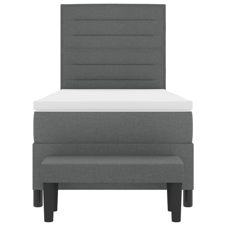 Box spring seng med pude Mørkegrå 90 x 190 cm Stof