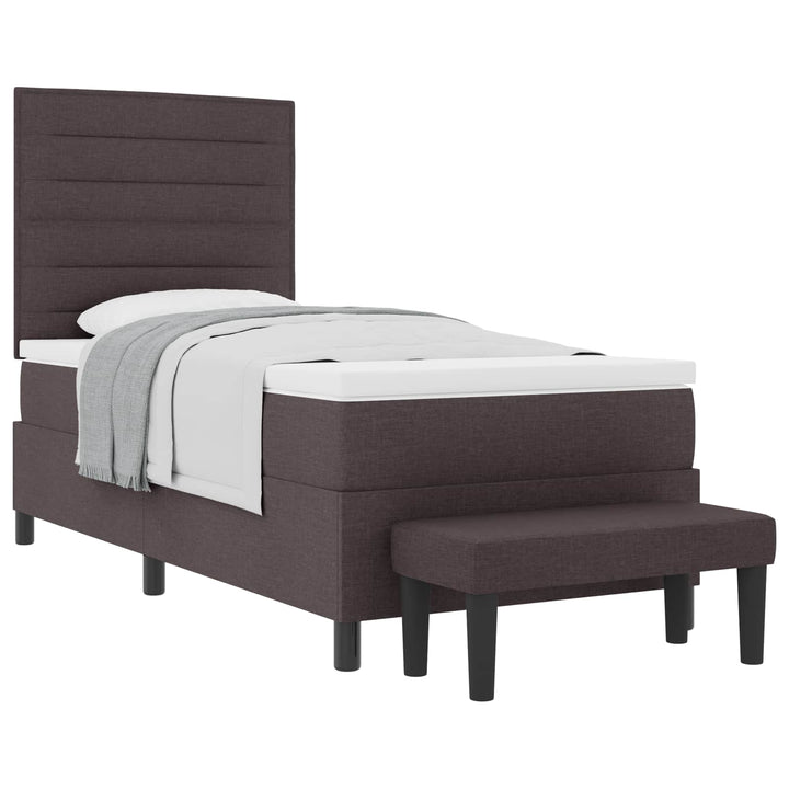 Box spring seng med hovedgærde Mørk Brun 90 x 190 cm Stof