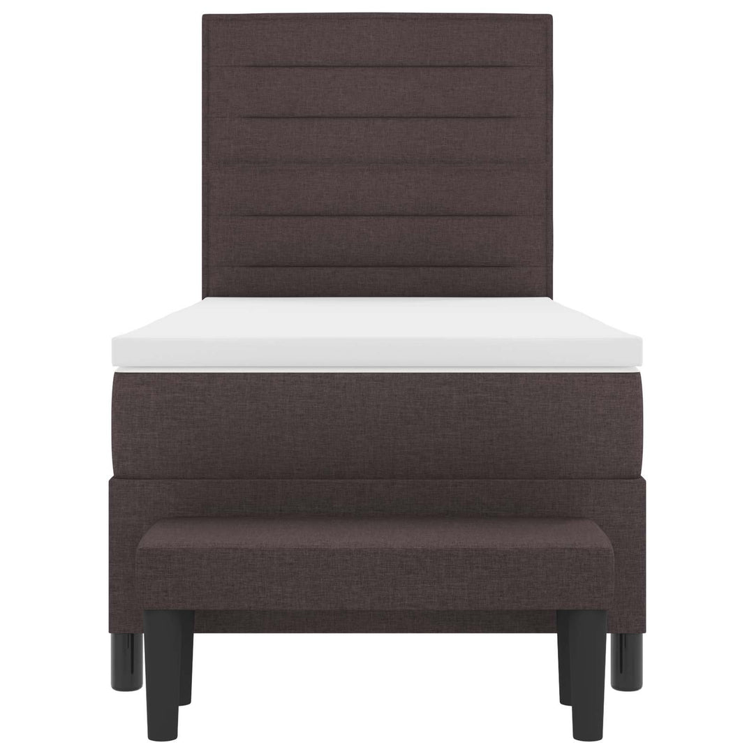 Box spring seng med hovedgærde Mørk Brun 90 x 190 cm Stof