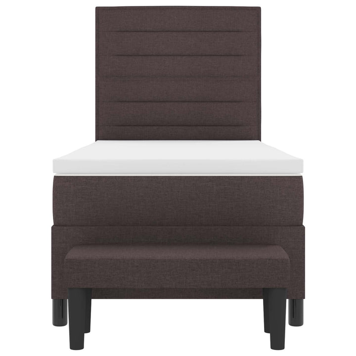 Box spring seng med hovedgærde Mørk Brun 90 x 190 cm Stof