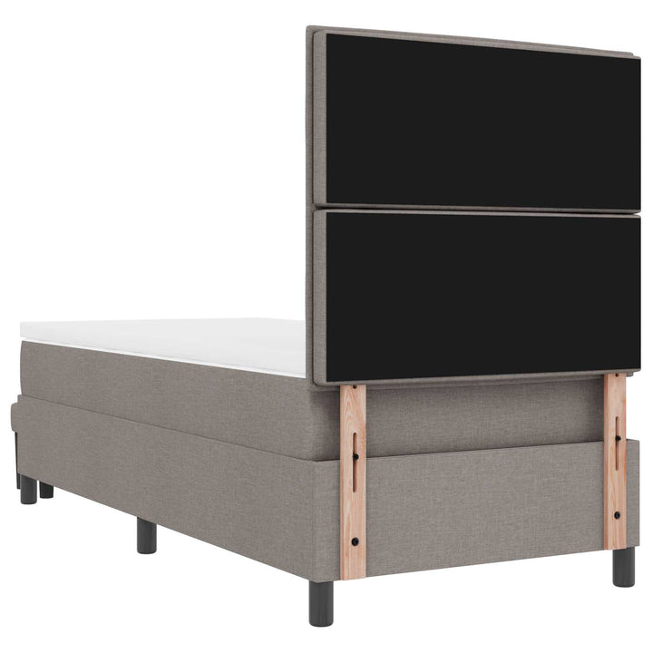 Box spring seng med hovedgærde Gråbrun 90 x 190 cm Stof