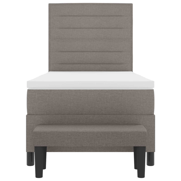 Box spring seng med hovedgærde Gråbrun 90 x 190 cm Stof