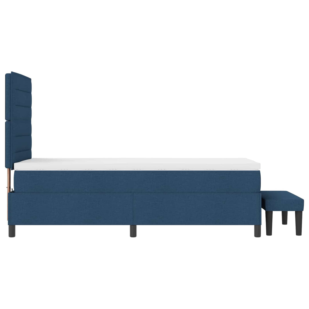 Box spring seng med hovedgærde Blå 90 x 190 cm Stof