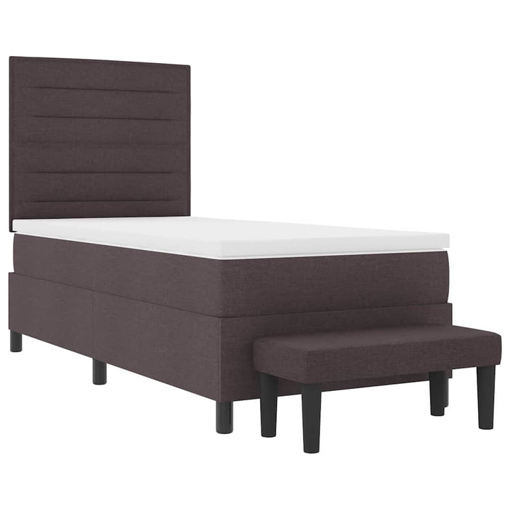 Box spring seng med hovedgærde Mørk Brun 90 x 200 cm Stof