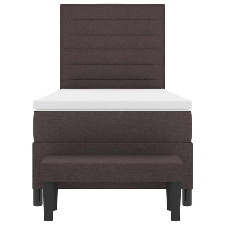 Box spring seng med hovedgærde Mørk Brun 90 x 200 cm Stof