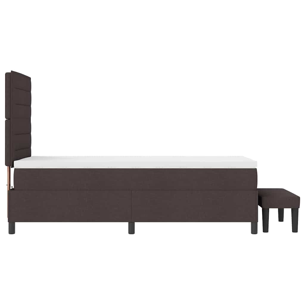 Box spring seng med hovedgærde Mørk Brun 90 x 200 cm Stof