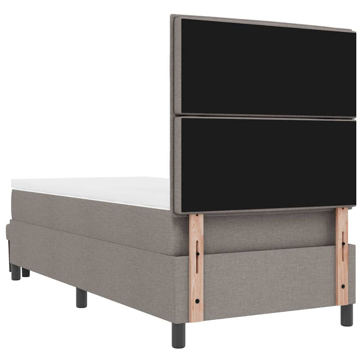 Box spring seng med hovedgærde Gråbrun 90 x 200 cm Stof