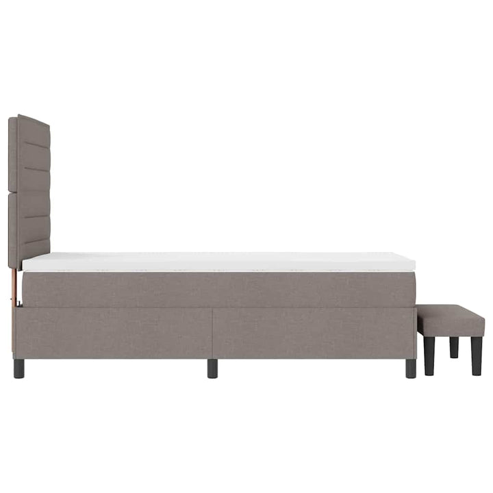 Box spring seng med hovedgærde Gråbrun 90 x 200 cm Stof