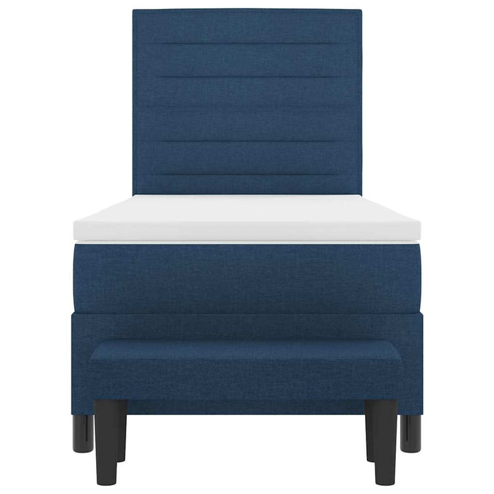 Box spring seng med hovedgærde Blå 90 x 200 cm Stof