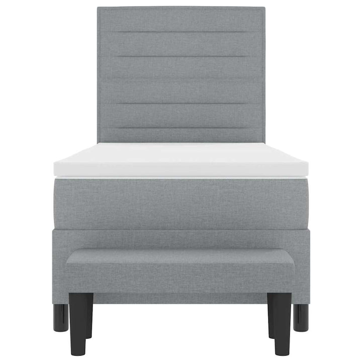 Box spring seng med hovedgærde Lysegrå 100 x 200 cm Stof