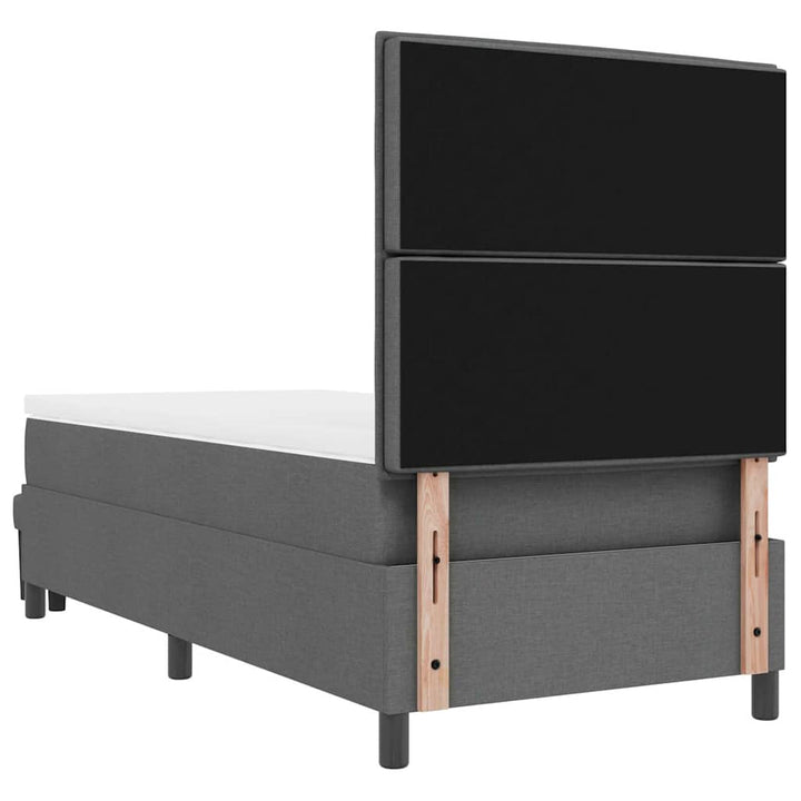 Box spring seng med hovedgærde Mørkegrå 100 x 200 cm Stof