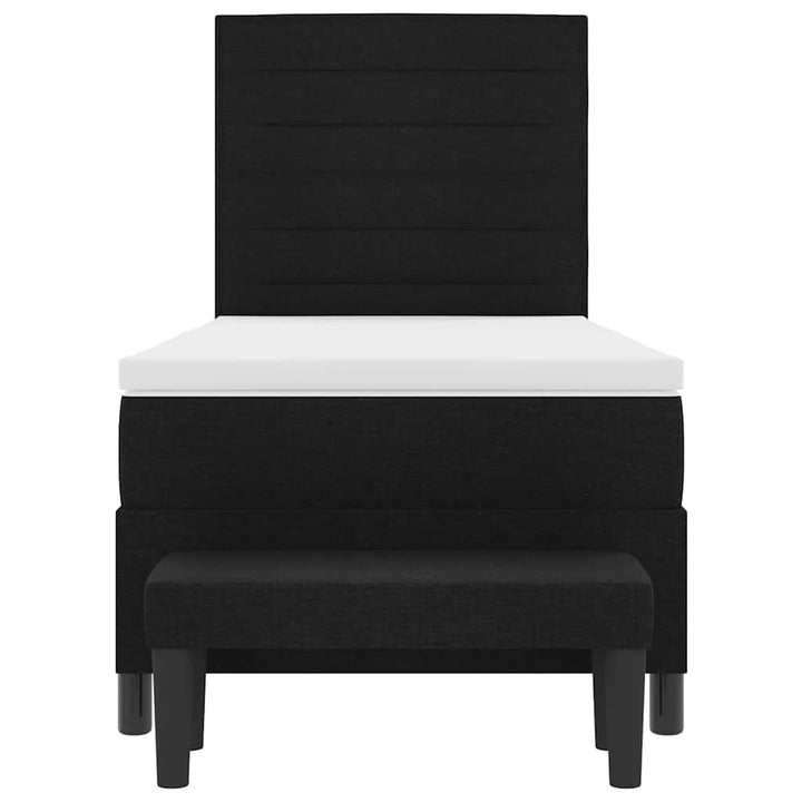 Box spring seng med hovedgærde Sort 100 x 200 cm Stof