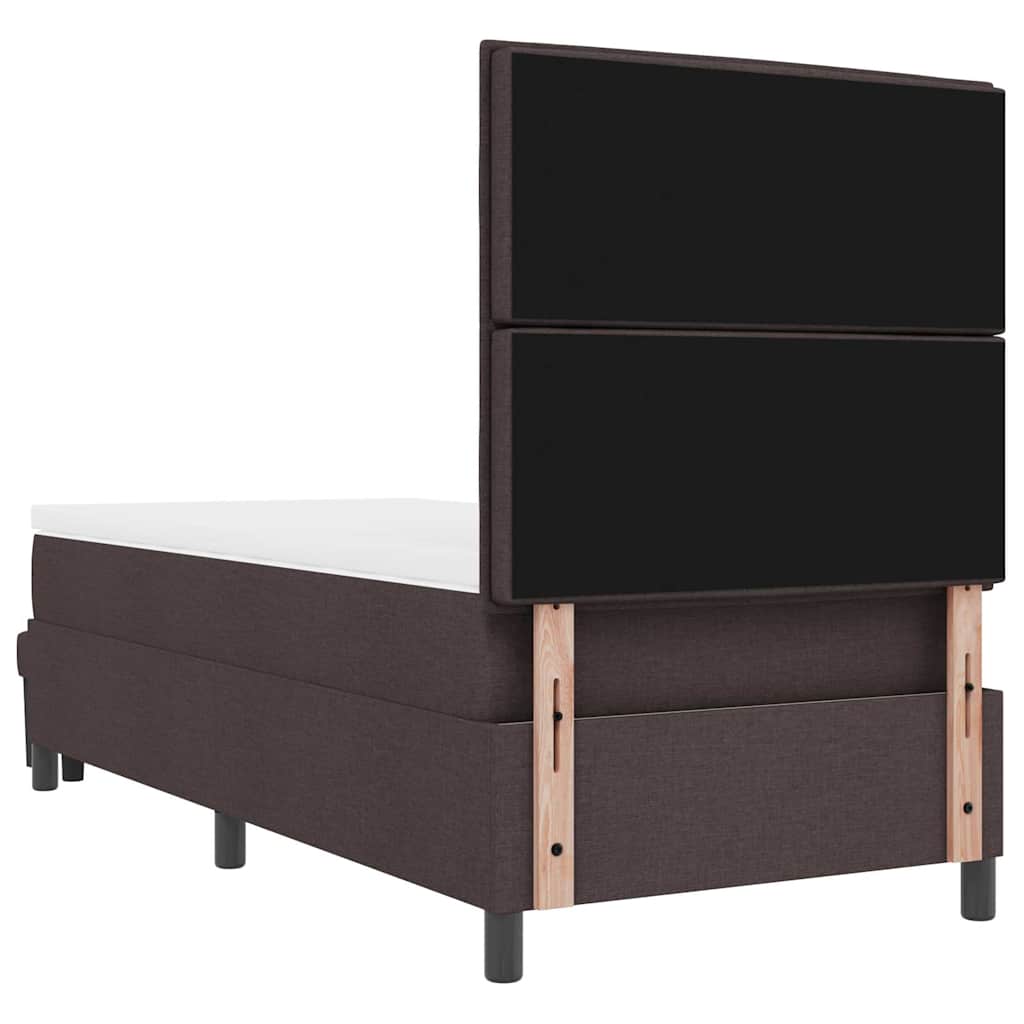 Box spring seng med hovedgærde Mørk Brun 100 x 200 cm Stof